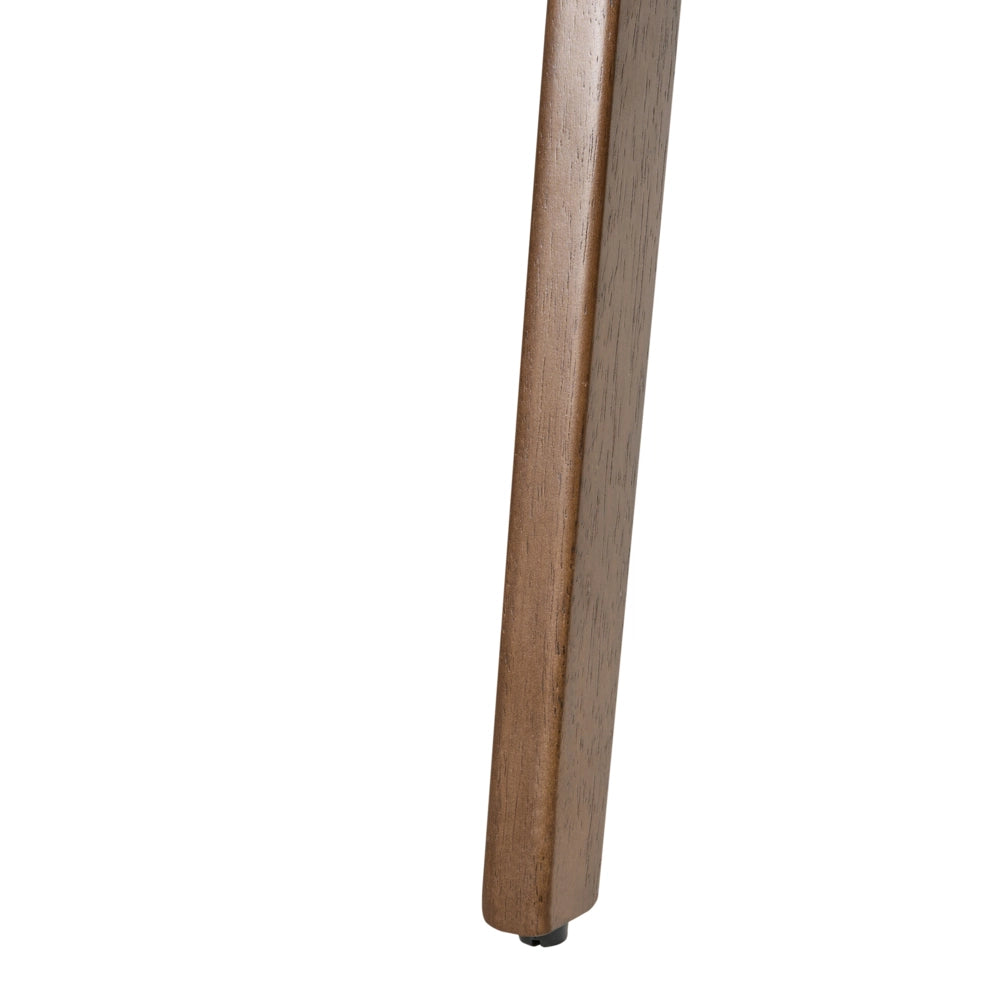 Set di 2 sedie da pranzo in tessuto boucle di poliestere marrone scuro e verde con gambe in legno di gomma in stile retrò tradizionale