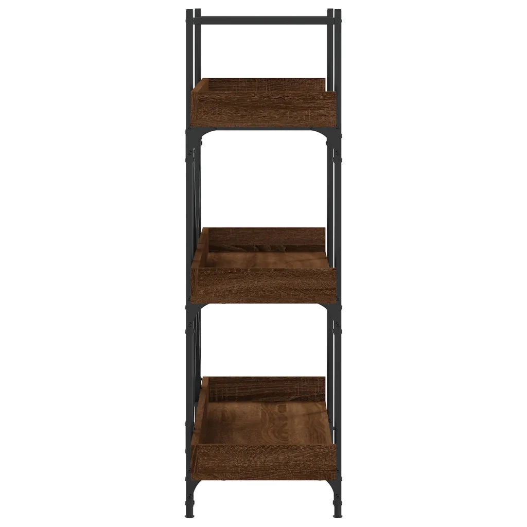 Libreria 3 Ripiani-Scaffale per Libri-Mobile di Stoccaggio Rovere Marrone 100x33x108,5 Legno Multistrato
