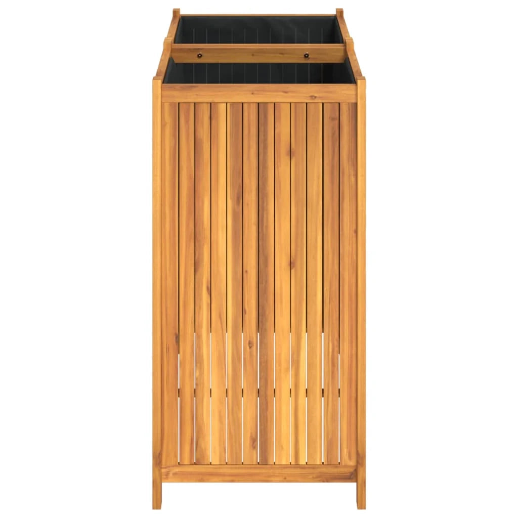 Aiuola rialzata/fioriera con rivestimento 100 x 50 x 100 cm legno massello di acacia marrone 02_0038118