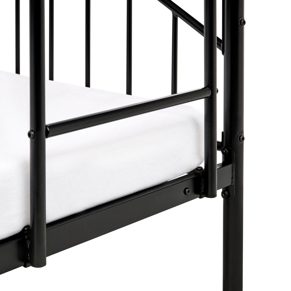 Letto a castello per bambini Camera dei bambini letto alto nero struttura in ferro 90 x 200 cm