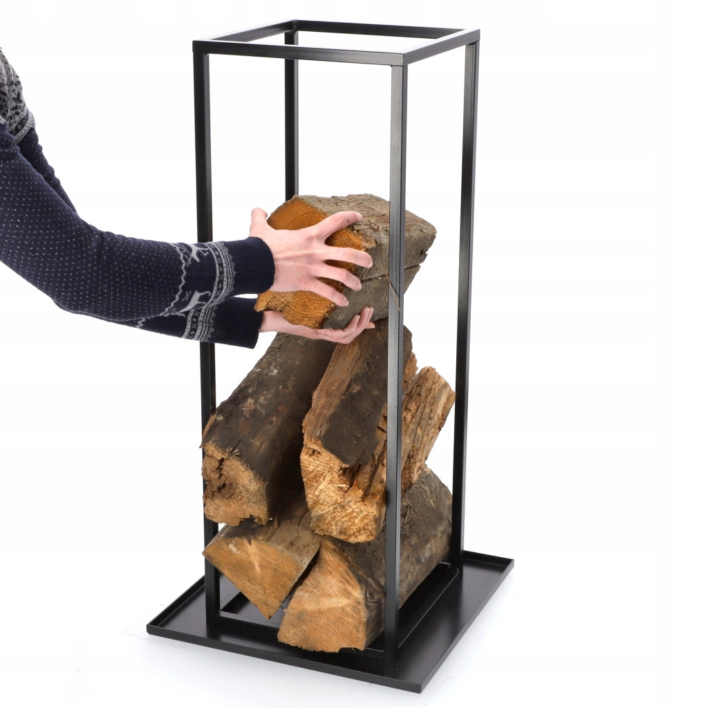KADAX Supporto per legna da ardere in metallo, cestello per legna da ardere per camino, 80 cm
