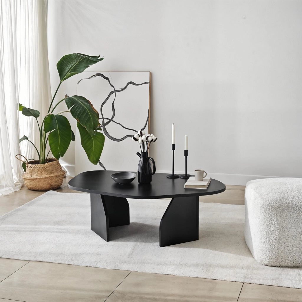 Tavolino in legno "Rock" 100 x 60 x 35 cm - Nero