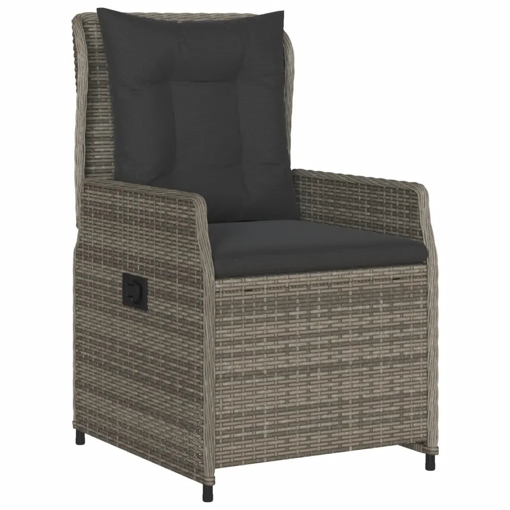 Set da BistrÃ² 3 pz con Cuscini Grigio in Polyrattan