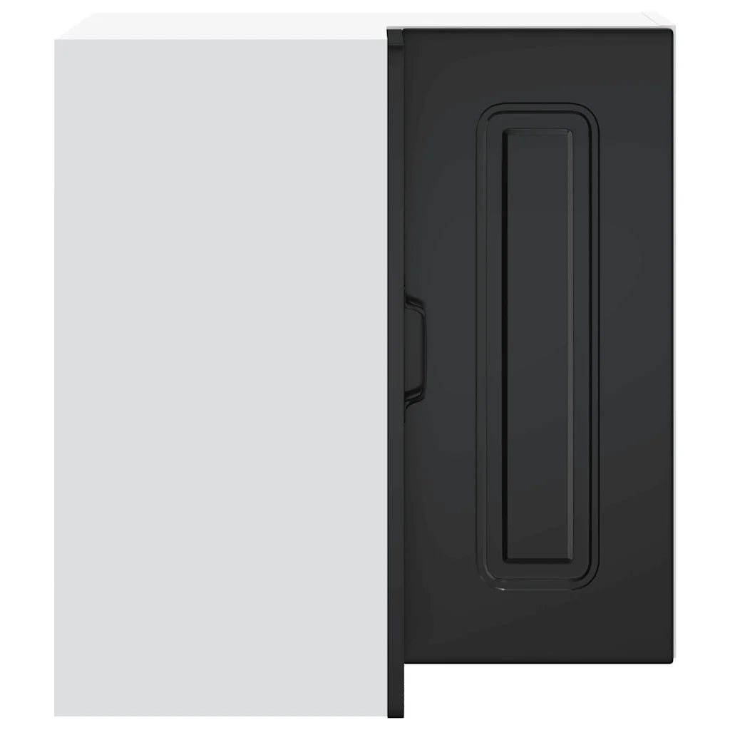Pensile da Cucina ad Angolo-Mobile Cucina da Parete Kalmar Nero in Legno Multistrato