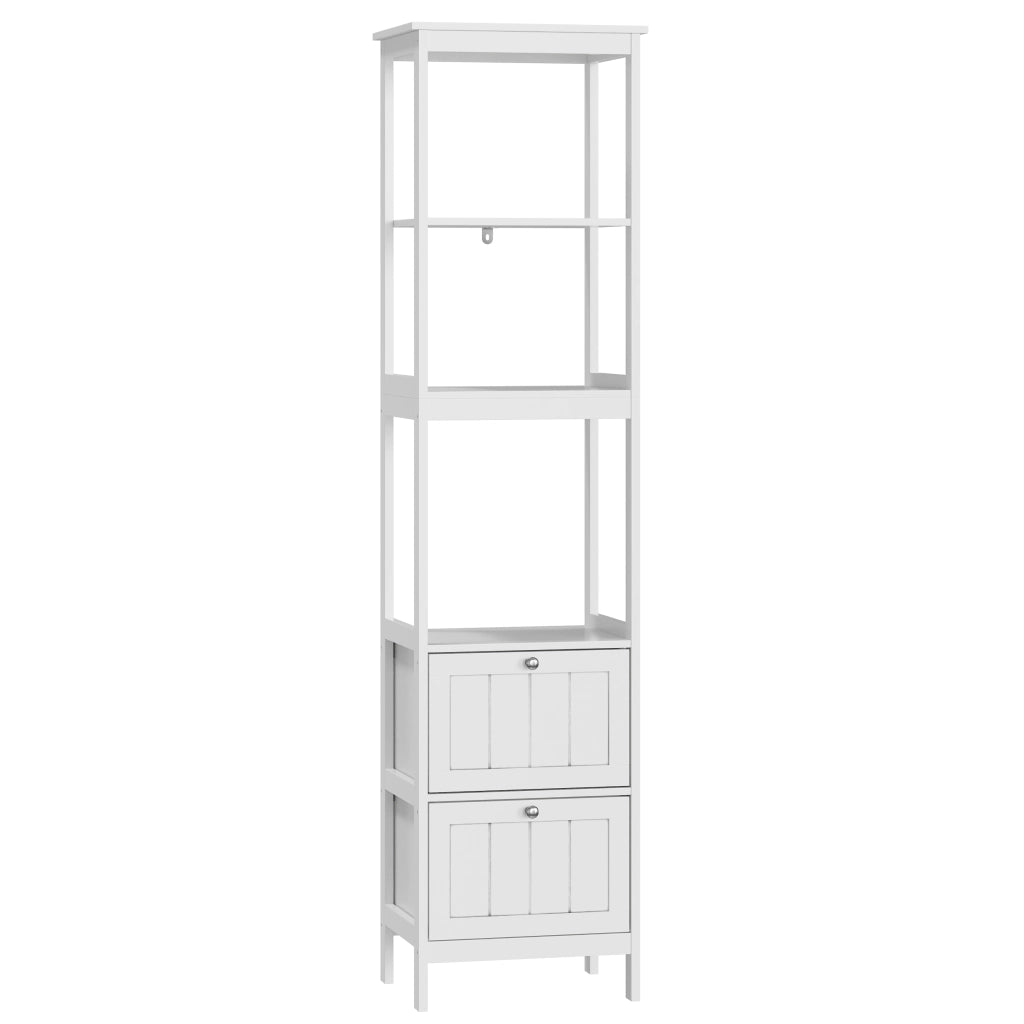 Armadio Bagno Stretto con Cassetti e Ripiani ¨C MINIMAL ¨C Bianco, 40x30x160 cm