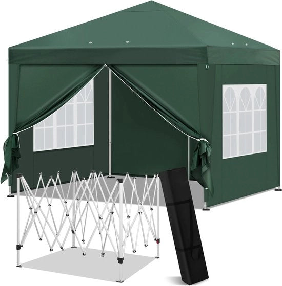 Capanna per Giardino Opvougbile - Acqua Resistente - Tela di Oxford - Pop-Up - 300x256x300CM - Con Ventilazione - Verde