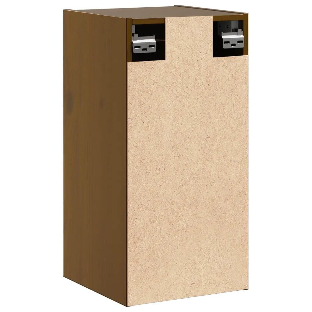 Pensili 2 pz Marrone ambra 80x30x35cm in Legno Massello di Pino 813492
