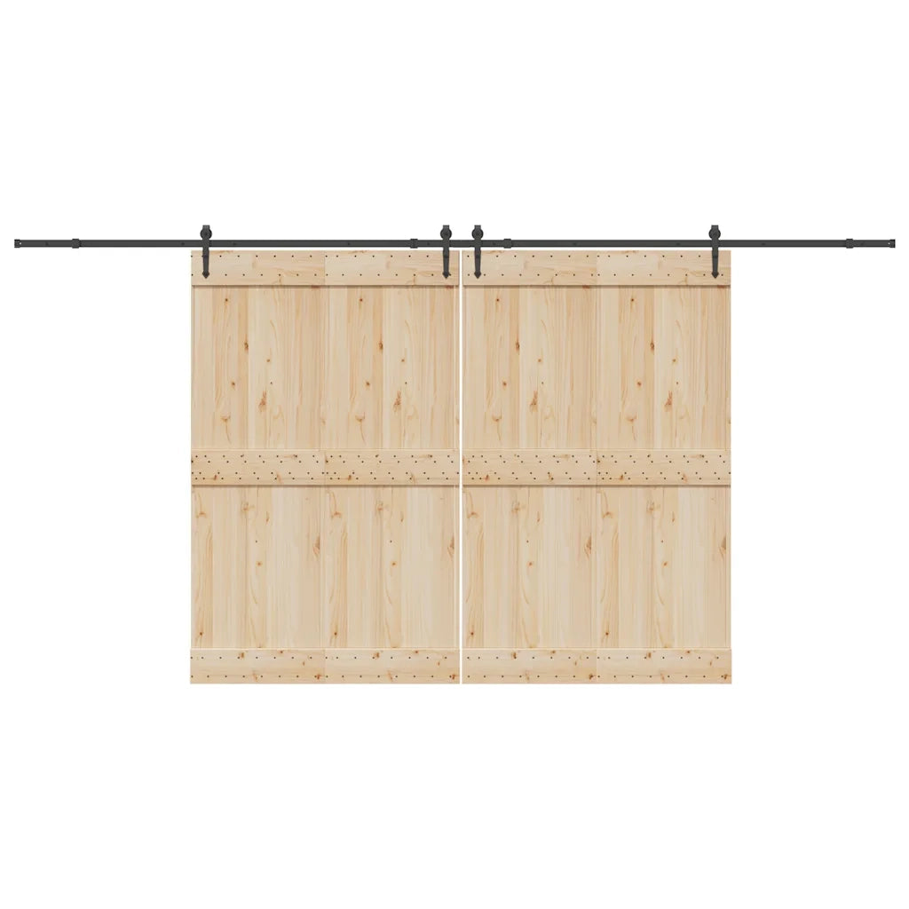 Kit di Binari per Porte Scorrevoli 427 cm Acciaio Nero 3295782