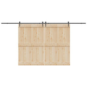 Kit di Binari per Porte Scorrevoli 427 cm Acciaio Nero 3295782
