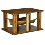 Tavolino per Gatti con 2 Posti Graffi e Ripiano ¨C Zephmum ¨C 79x59x45,5 cm Marrone