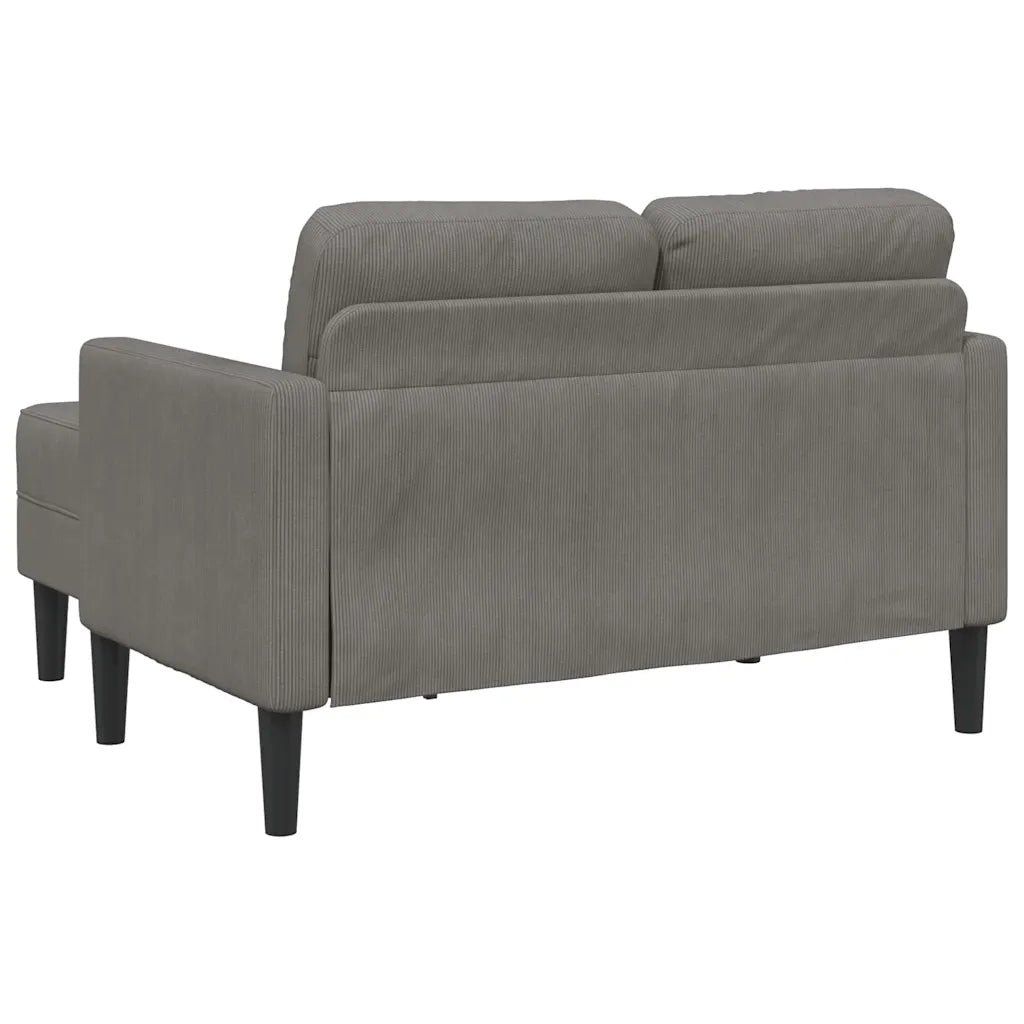 Divano 2 Posti con Chaise longue a L-Sofa 2 Posti con Chaise Grigio Chiaro 125 cm Lino