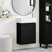 Mobile bagno con rubinetto Nero 45,5 x 22,5 x 84 cm 889472