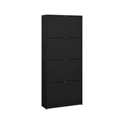 Scarpiera Epidoto, Mobile portascarpe, Armadio da ingresso multiuso, Mobiletto per calzature, 70x24 h162 cm, Nero