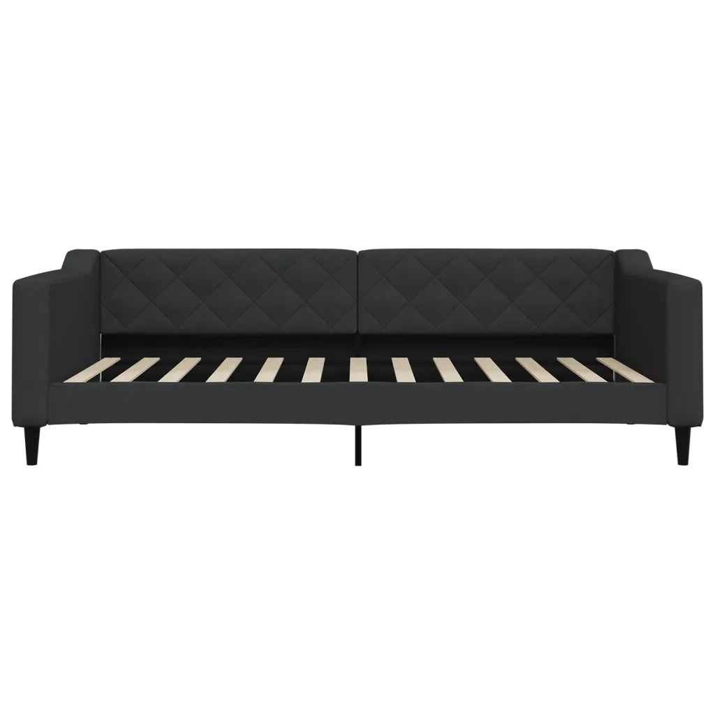 Letto da Giorno Nero 100x200 cm in Tessuto 354168