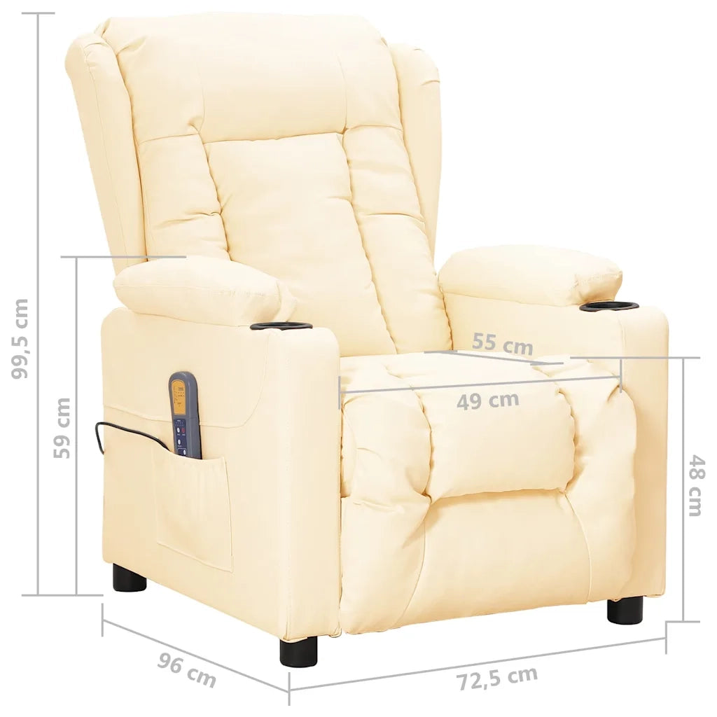 Divano Sedia-Poltrona Massaggiante Crema in Similpelle 845285