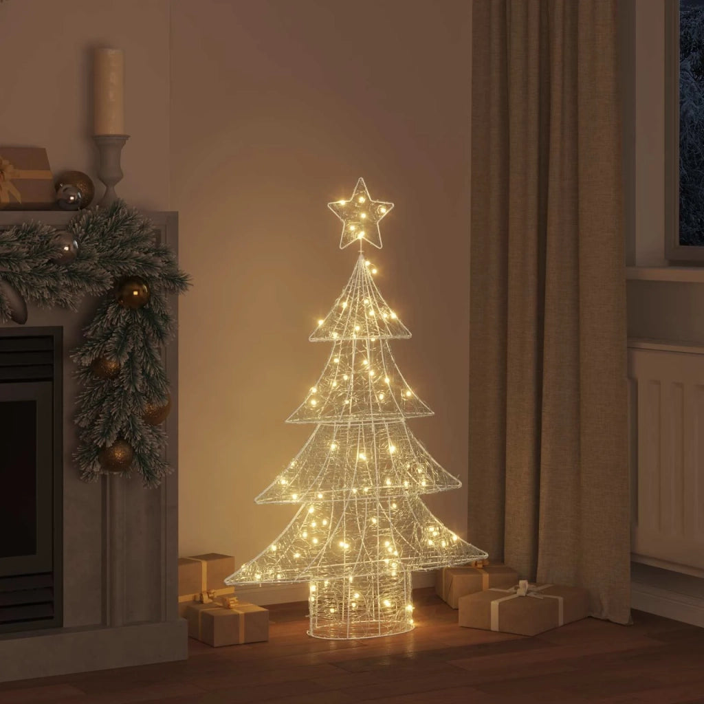 Albero di Natale | Decorazioni natalizie con 100 LED Bianco caldo 120 cm Acrilico