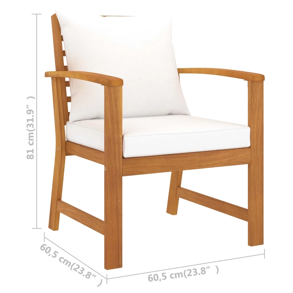 Set Divani da Giardino 5 pz con Cuscini in Massello di Acacia 3057790