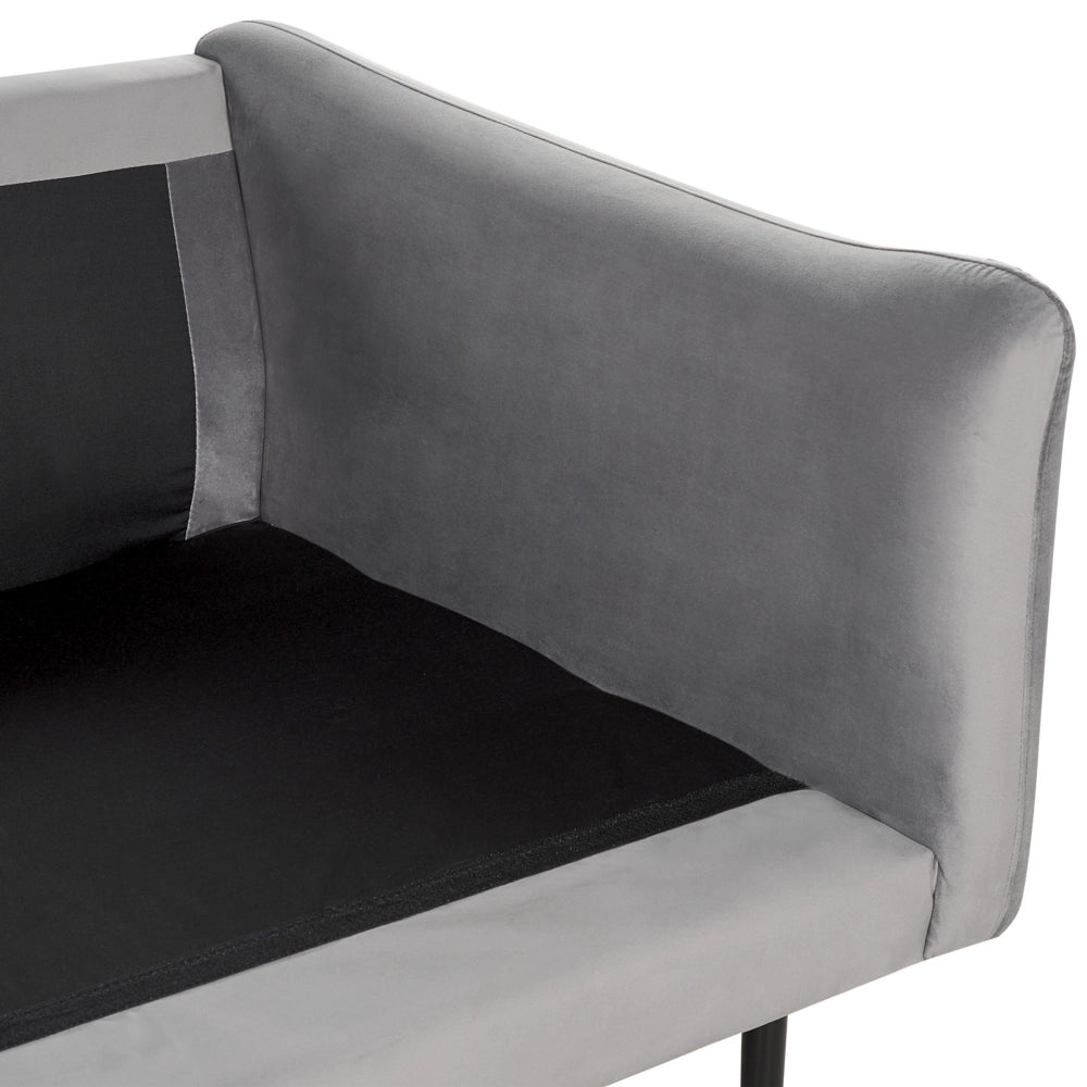 Divano moderno in velluto grigio a 3 posti con Gambe nere Stile Retrò Moderno