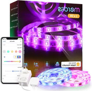 Fascia LED Wi-Fi 5 m x 2 compatibile con Apple HomeKit, Siri, Alexa, Google - Strisce di luce RGB per festa di Natale
