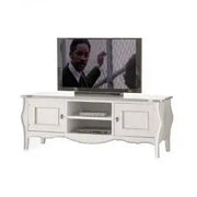 Mobile Porta tv bombato Shabby chic bianco 2 ante 2 vani mod Venezia