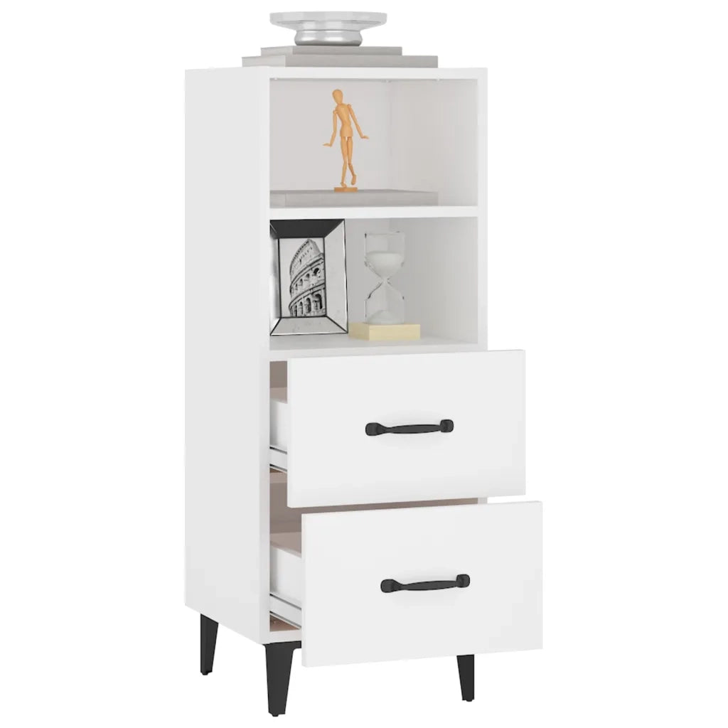 Credenza | Madia | Buffet da pranzo | Armadio da pranzo Bianca 34,5x34x90 cm in Legno Multistrato
