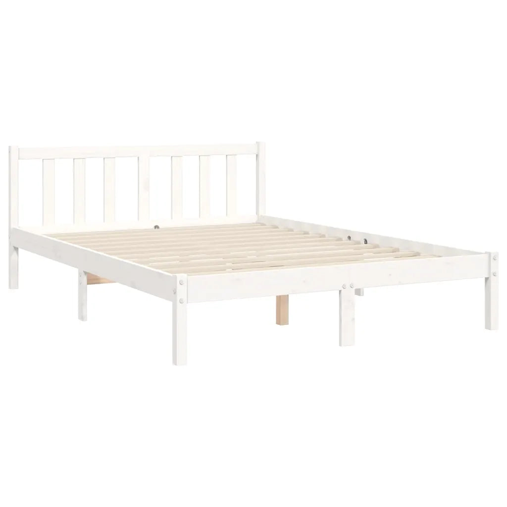 Giroletto senza Materasso-Struttura Letto Bianco 120x200 cm Legno Massello Pino 251819