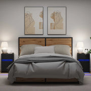 vidaXL Armadio da Letto LED 2 pcs Rovere nero 38 x 34 x 61 cm