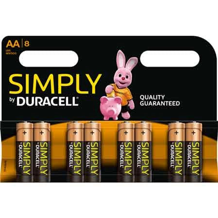 PILE 'SIMPLY' STILO SERIE 8 Blister 8 Pezzi - 12 pezzi- DURACELL