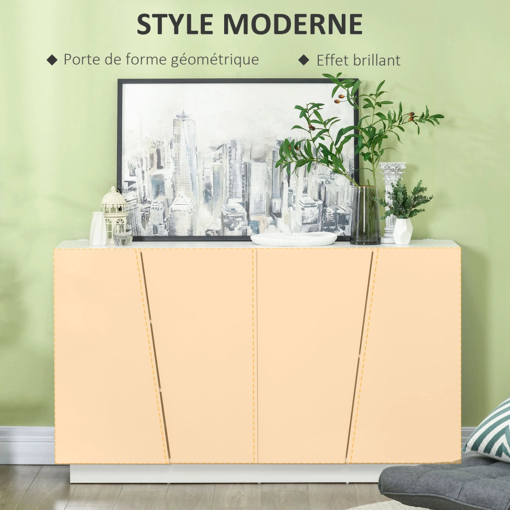 Armadio con ante scorrevoli e ripiano regolabile ¨C zephmum ¨C bianco lucido 150x40x88