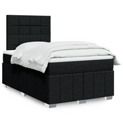 vidaXL Giroletto a Molle con Materasso Nero 120x190 cm in Tessuto