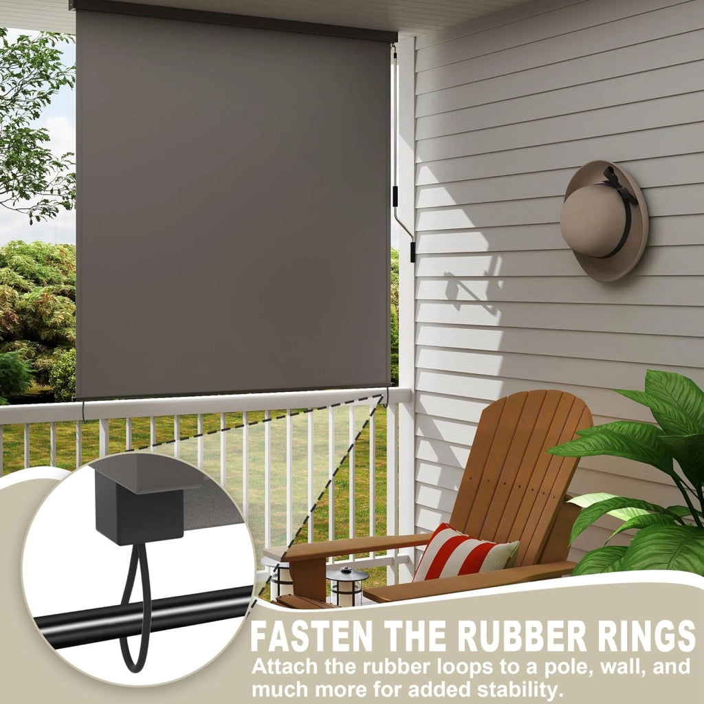 Tenda verticale per esterni, 180 x 250 cm, resistente alle intemperie, per esterni, con manovella, tenda avvolgibile per balcone, larghezza 180 cm, protezione balcone
