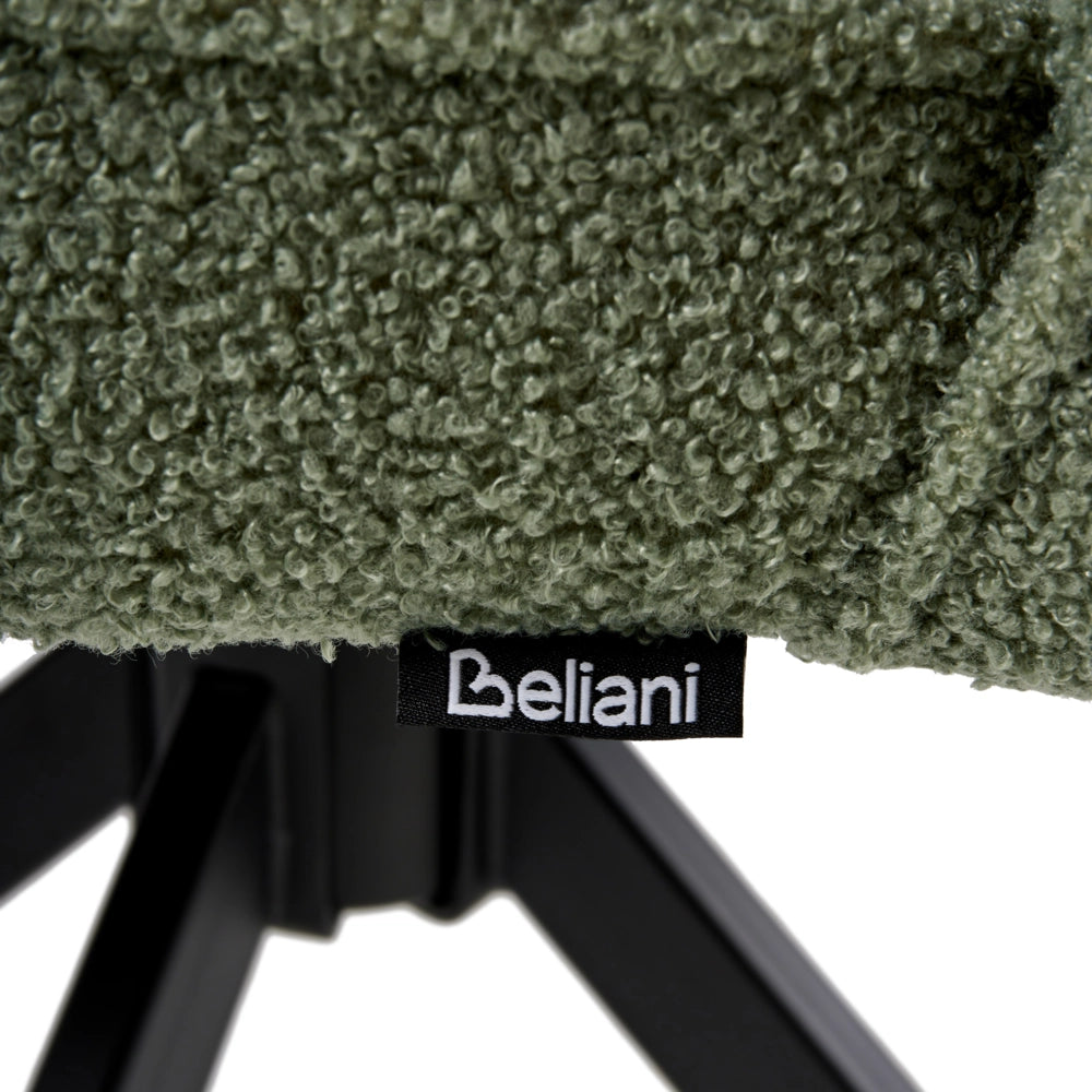 Set di 2 sedie da pranzo girevoli Rivestimento bouclé verde chiaro Base con gambe in metallo Sala da pranzo