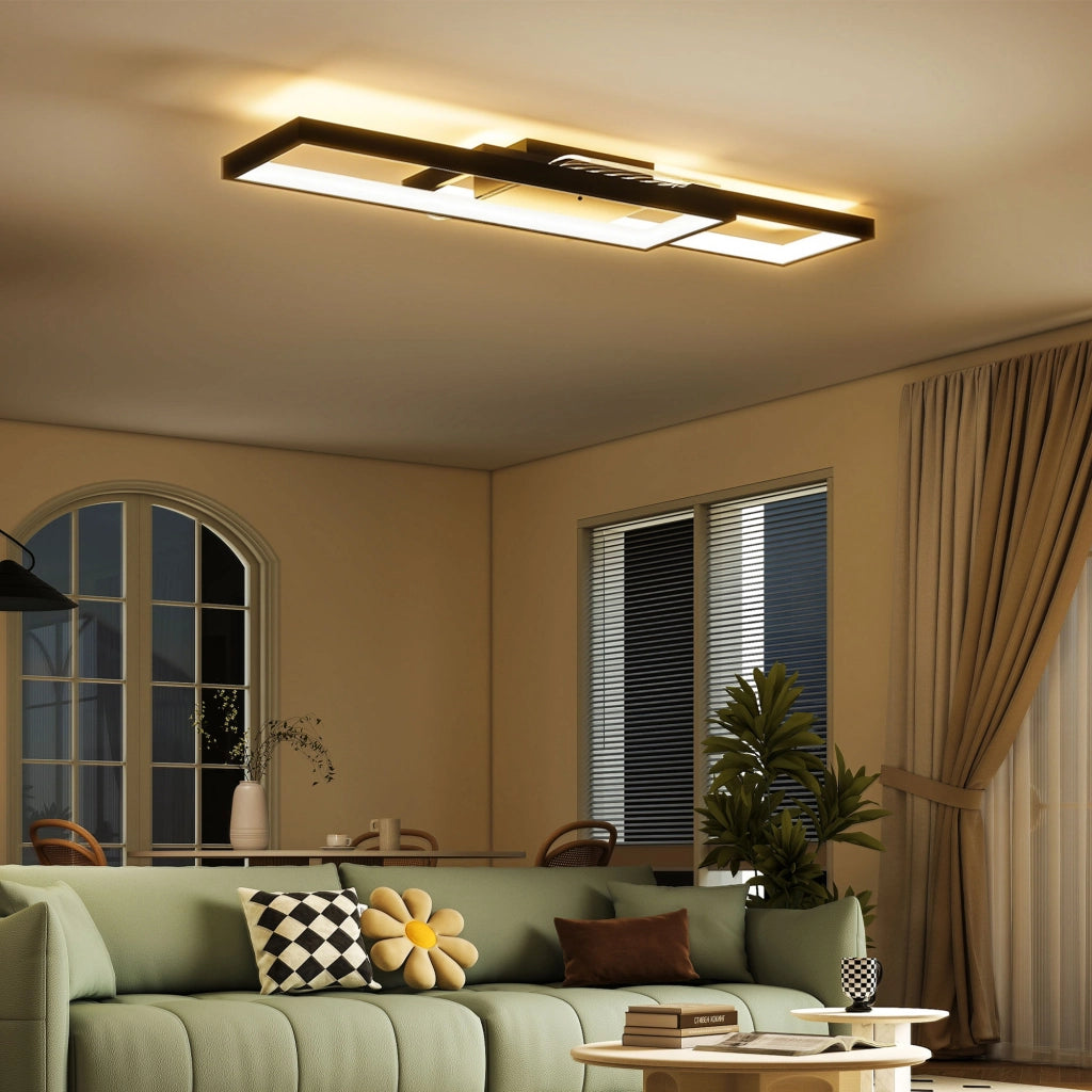 Lampada LED a Soffitto Dimmerabile 70x30cm ¨C Xylo ¨C Nero, Telecomando, 3000-6000K