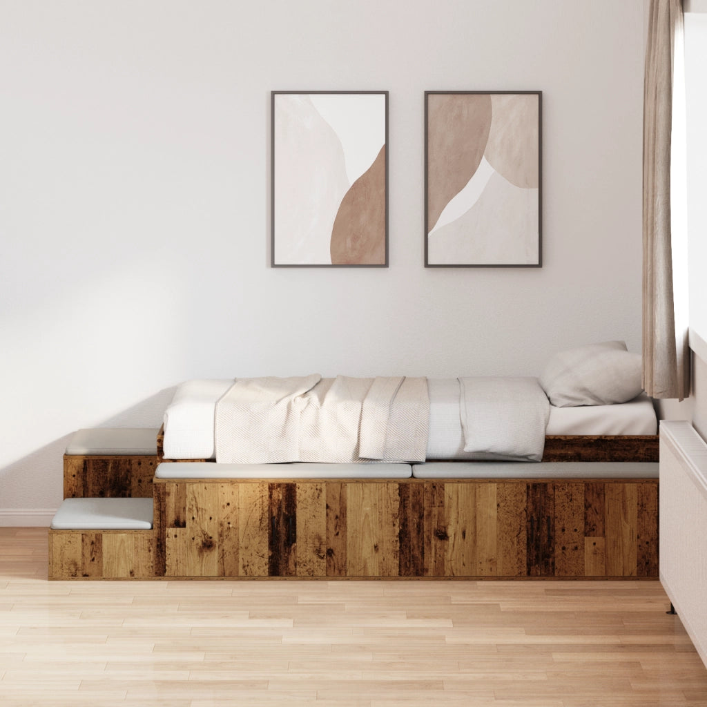 Letto contenitore in legno vecchio 75x190 cm