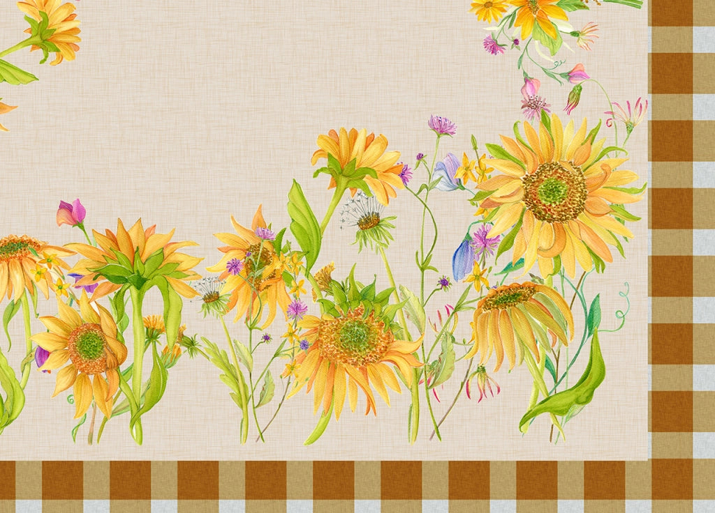 Tovaglia Tavolo Cucina Copritavola Digitale 100% Cotone Girasoli SV - 145x190 - Girasoli