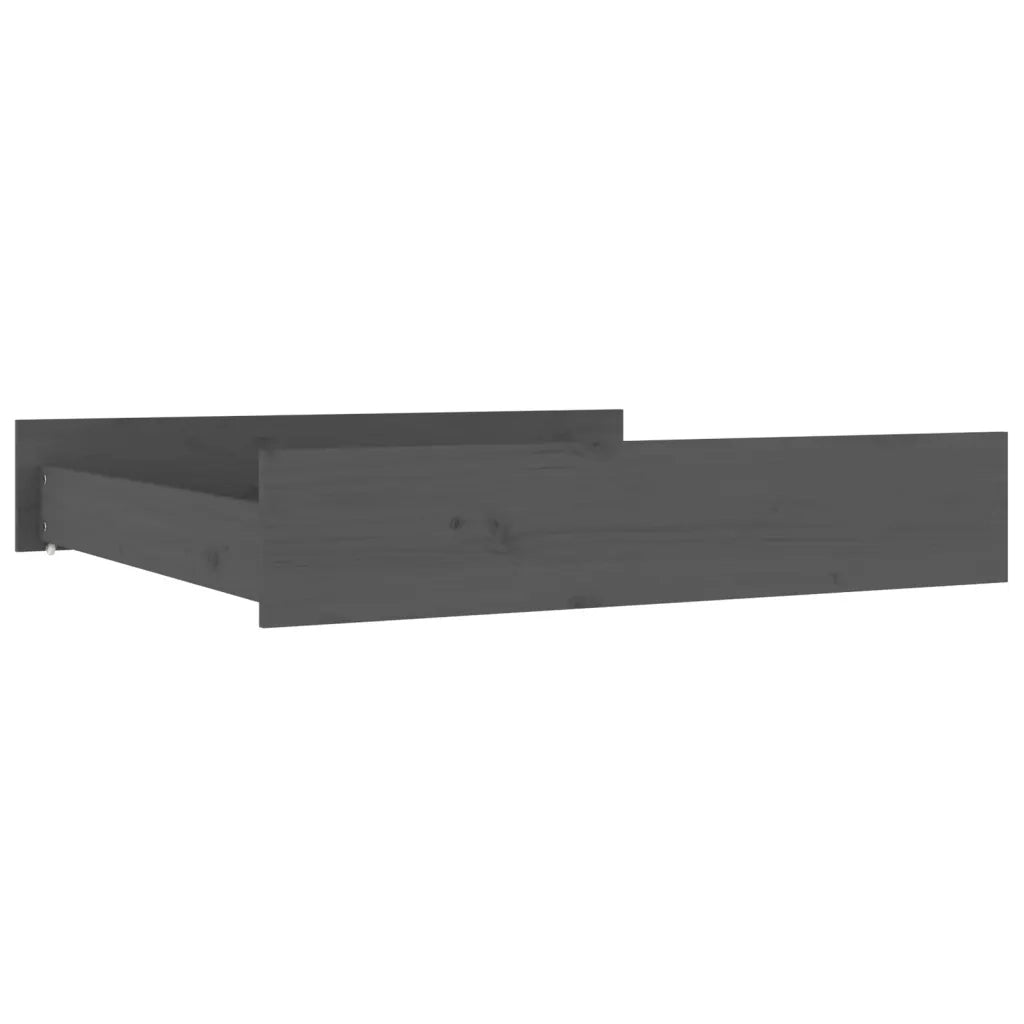Cassetti per Letto 2 pz in Legno Massello di Pino Grigio 814991