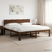 Letto matrimoniale con testiera ROSTOCK Marrone Scuro 3405434