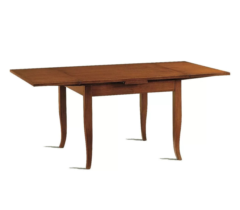 Tavolo rettangolare allungabile legno classico noce arte povera 100 x 70 (13 sciabola) - Mobili 2G