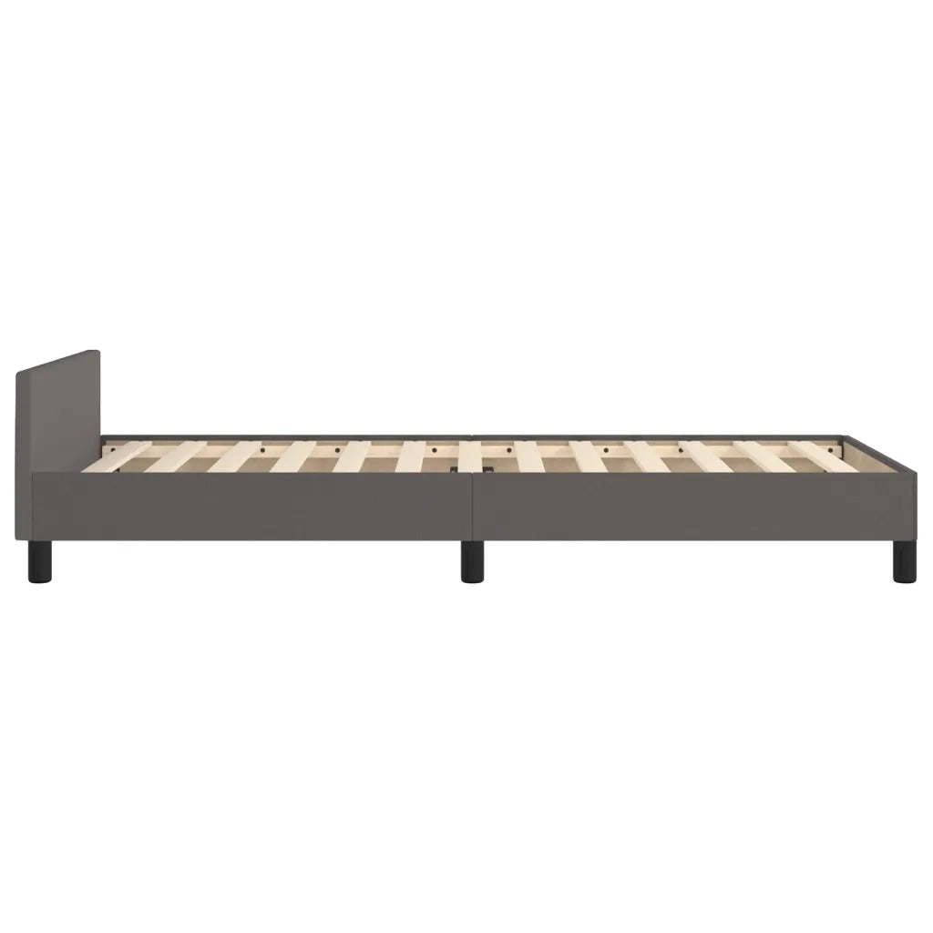 Letto singolo | Letto per adulti | Giroletto con Testiera Crema 90x200 cm in Similpelle