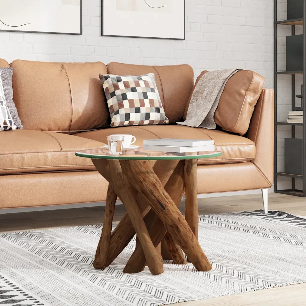 Tavolino da Salotto in Legname Massello di Teak 60 cm 243473