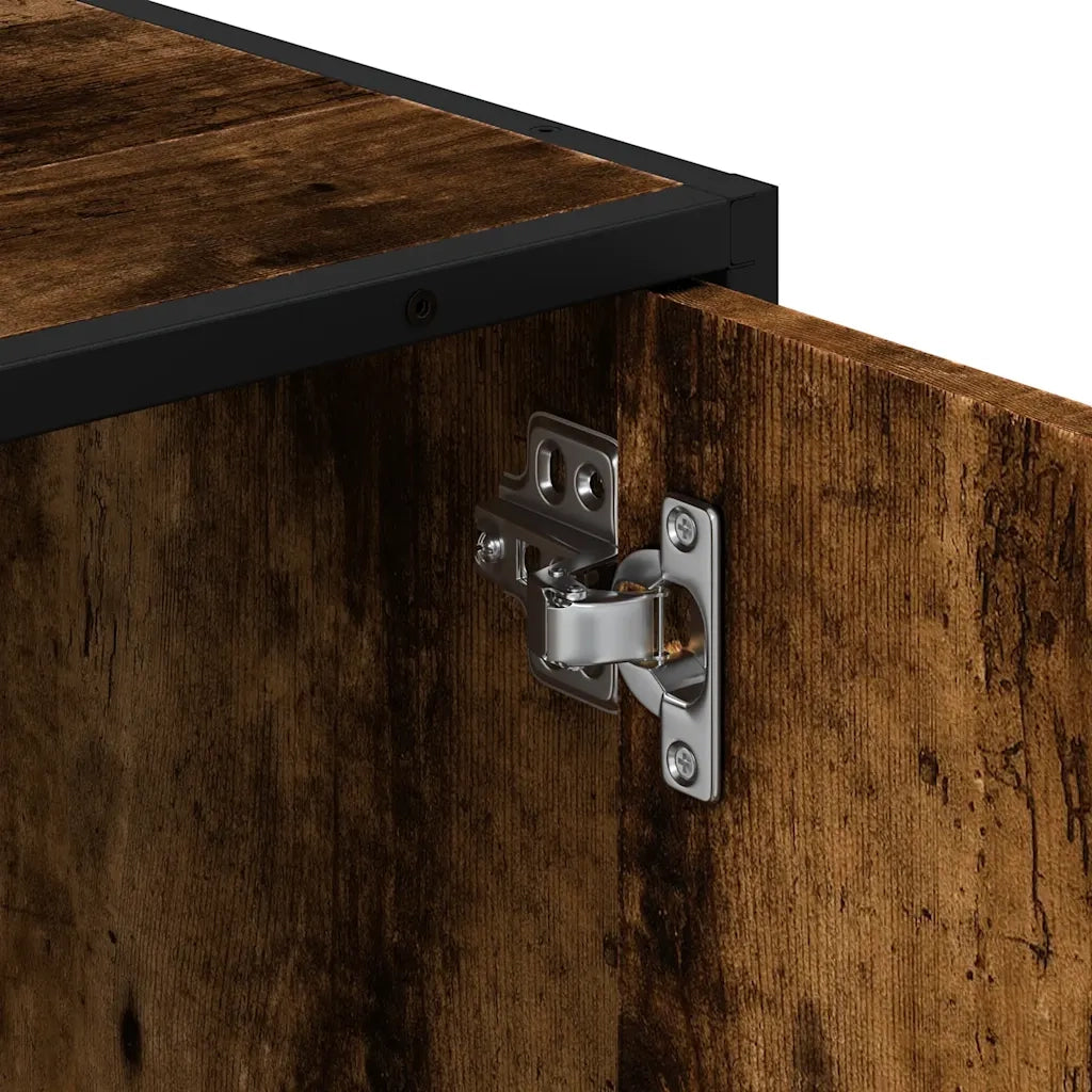 Mobile Lavabo Bagno Rovere Fumo 90x33x60 cm Legno Multistrato