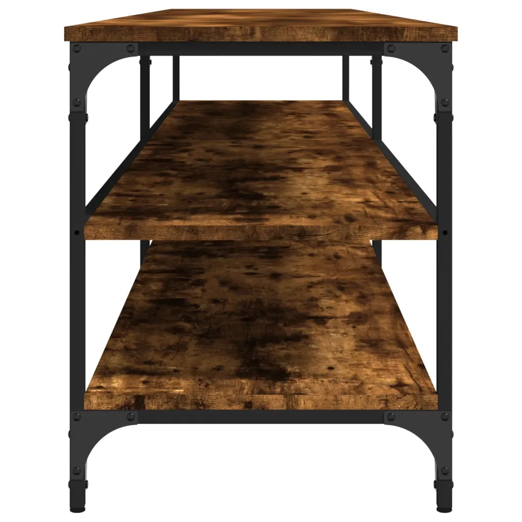 Mobile TV-Credenza per TV-Console TV Rovere Fumo 200x30x50 cm Legno Multistrato e Metallo
