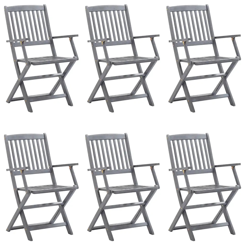 Sedie da Giardino Pieghevoli 6pz con Cuscini in Massello Acacia cod mxl 6478