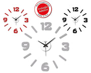 Orologio da Parete Adesivo Eva Wall Stick Index e Numeri 50 x 50 cm 3 Colori