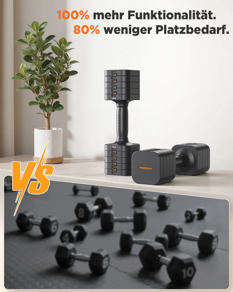 Set Manubri Regolabili 5-in-1 ¨C Xylo ¨C 9 kg, 2 Pezzi per Home Gym e Allenamento Esterno