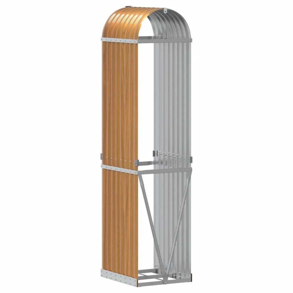Portaceppi Effetto Legno 40x45x170 cm in Acciaio Zincato 364578