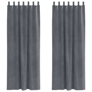 Tende Oscuranti | Tende Blackout 2 pz Grigio chiaro 140 x 225 cm Velluto