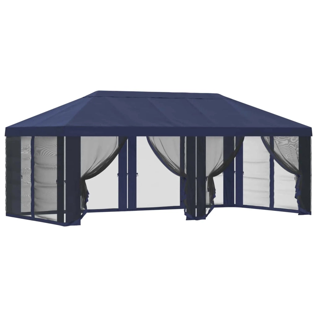 Copertura Gazebo con Pareti Laterali Blu 600,5 x 300,5 cm 900441