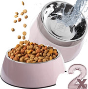 Set di 2 ciotole per alimenti per piccoli cani e gatti [dimensione S / 170 ml] Ciotola antiscivolo per gatti | Ciotola per gatti | Ciotola per cani (S, Mallow)