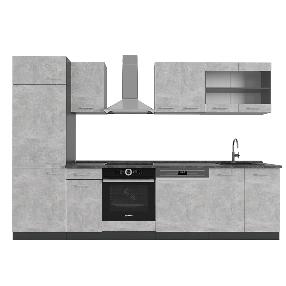 Vicco Cucina componibile Calcestruzzo/antracite 300 cm , PL Antracite